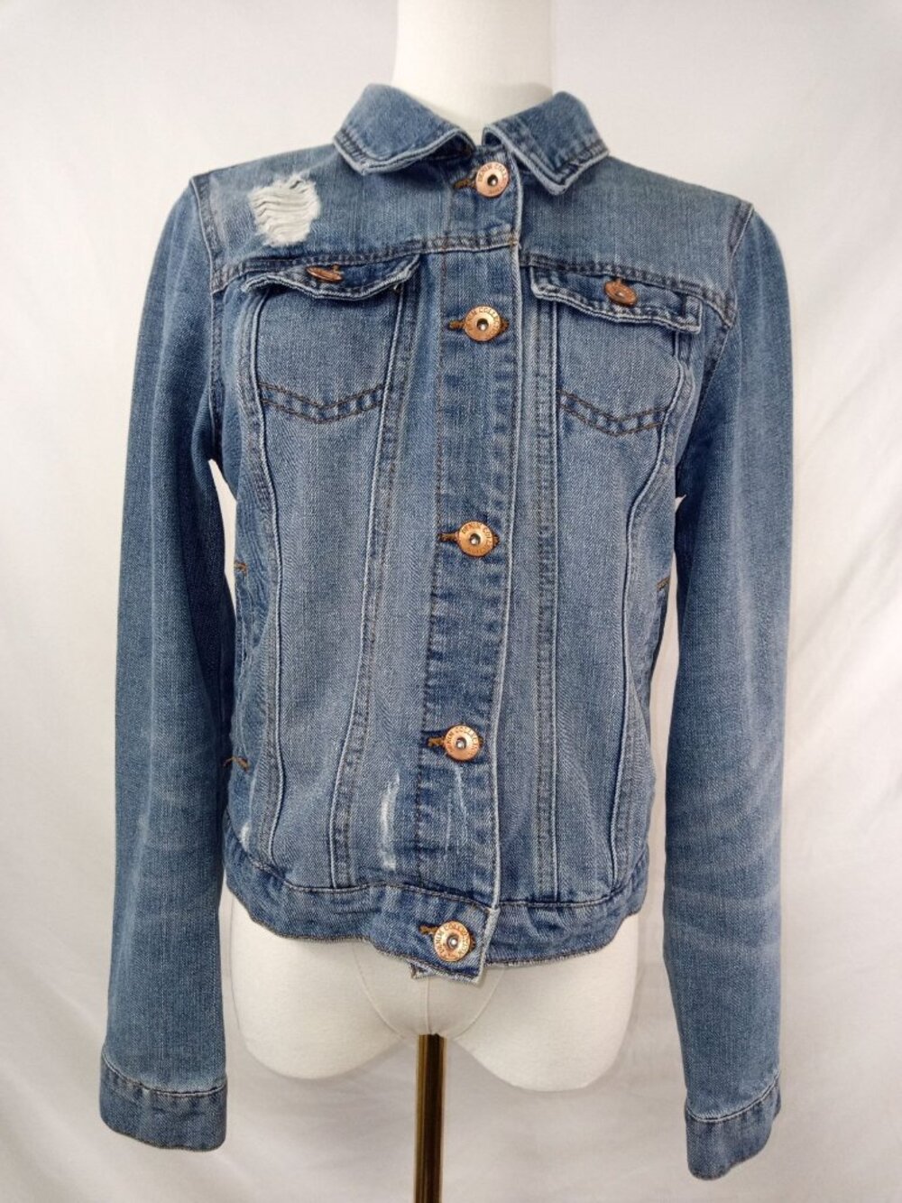 CiSono Women's Denim Blue Jean Jacket Size Medium